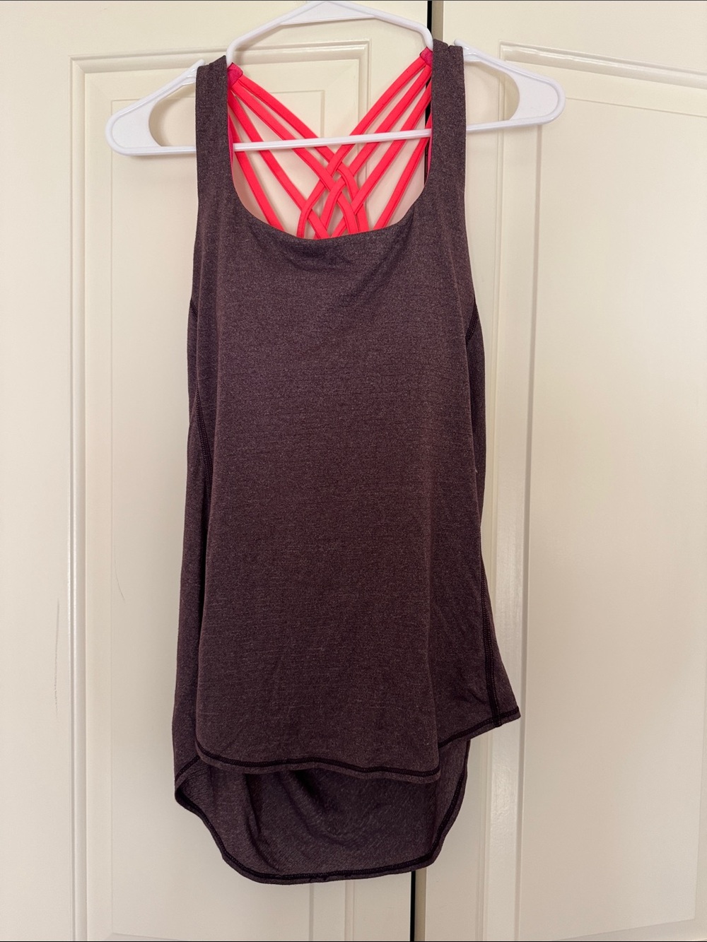 lululemon athletica Brown Tank with Pink Strappy Back